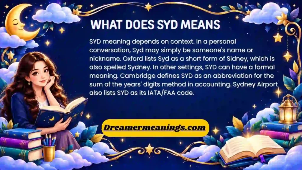 What Does SYD Means